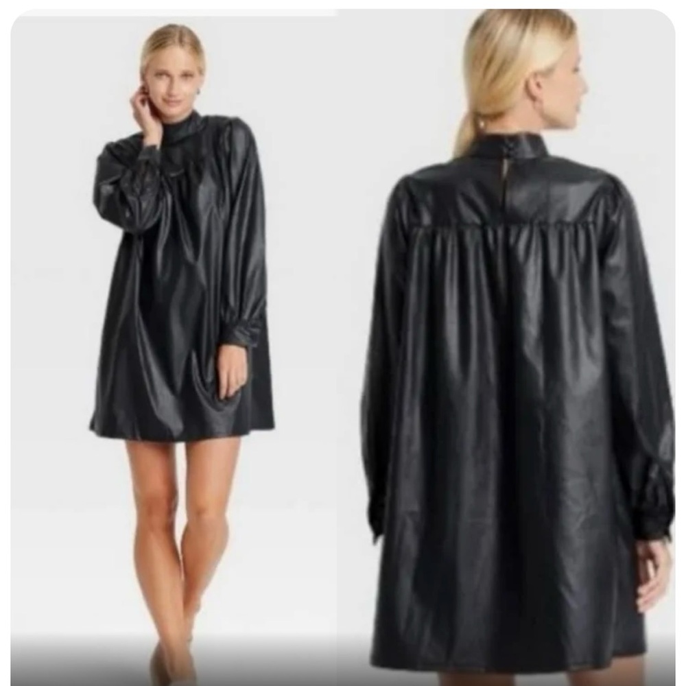 Who what Wear Faux Leather Mini Dress Size XS